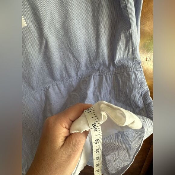 BCBGMaxAzria Blue and White Casual Button Down Shirt - Picture 11 of 11